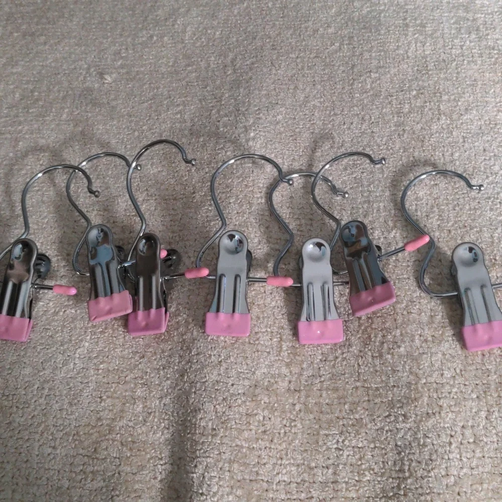 7 Vintage Wooden Hangers, Assorted & 6 Individual Hooks, New